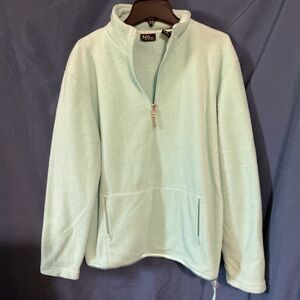 NY Collection Women's Aqua Pullover fleece.